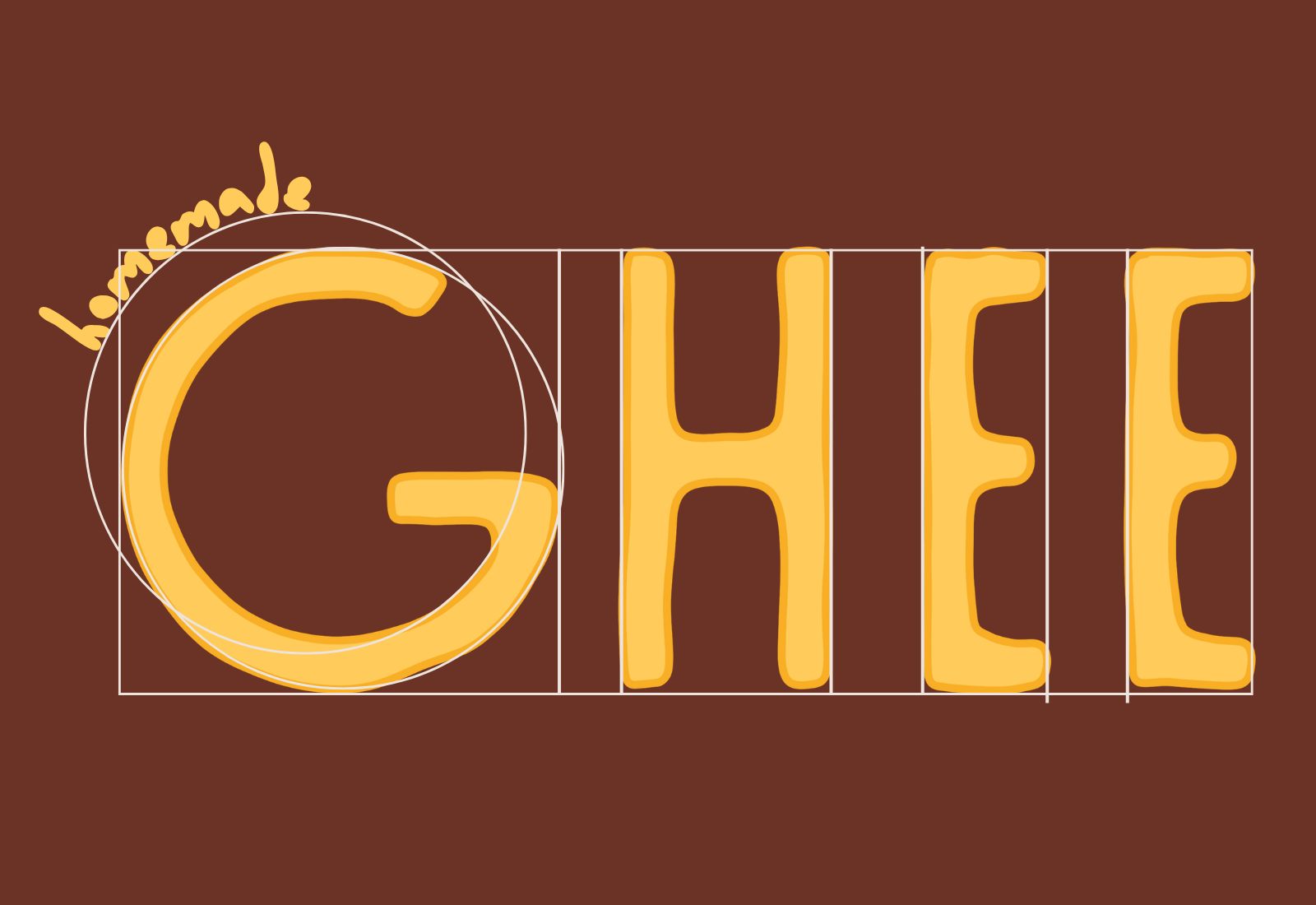 Grilla de construcción del logotipo Ghee
