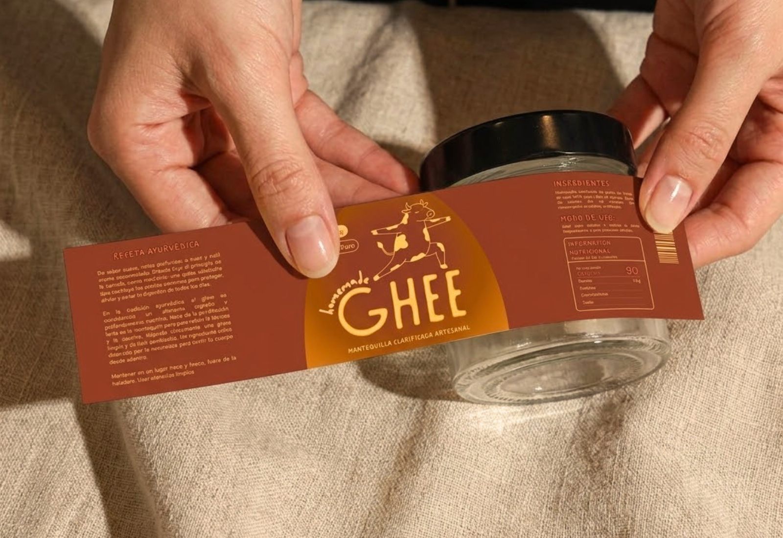 Empaque y etiqueta de Ghee